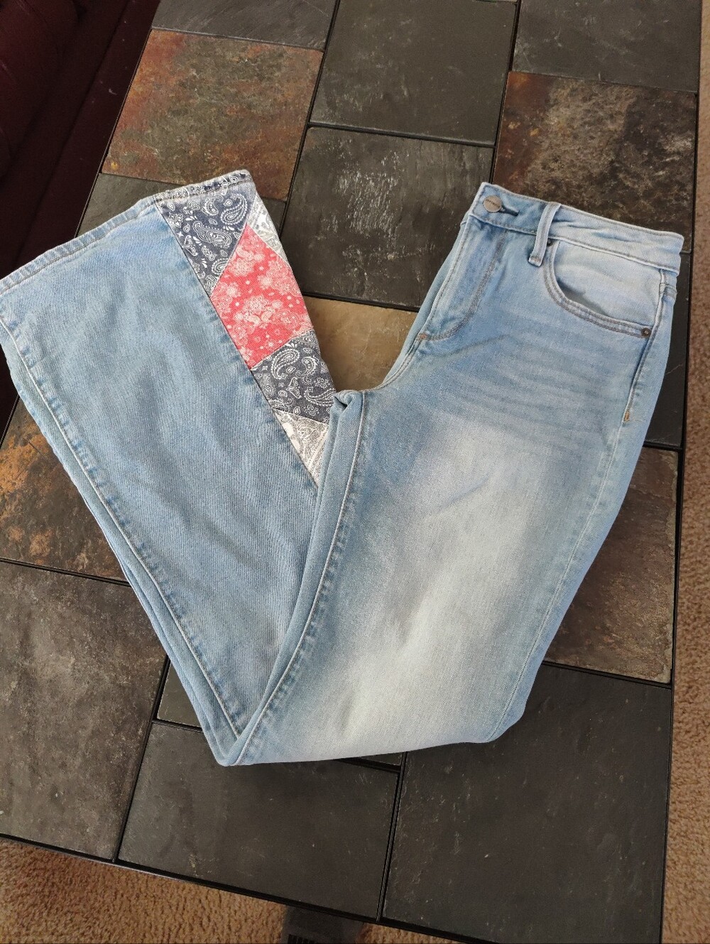 Driftwood Women's Jeans 27X34 Farrah Flare Leg Patchwork Boho Cowgirl